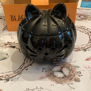 Black cat candle holder